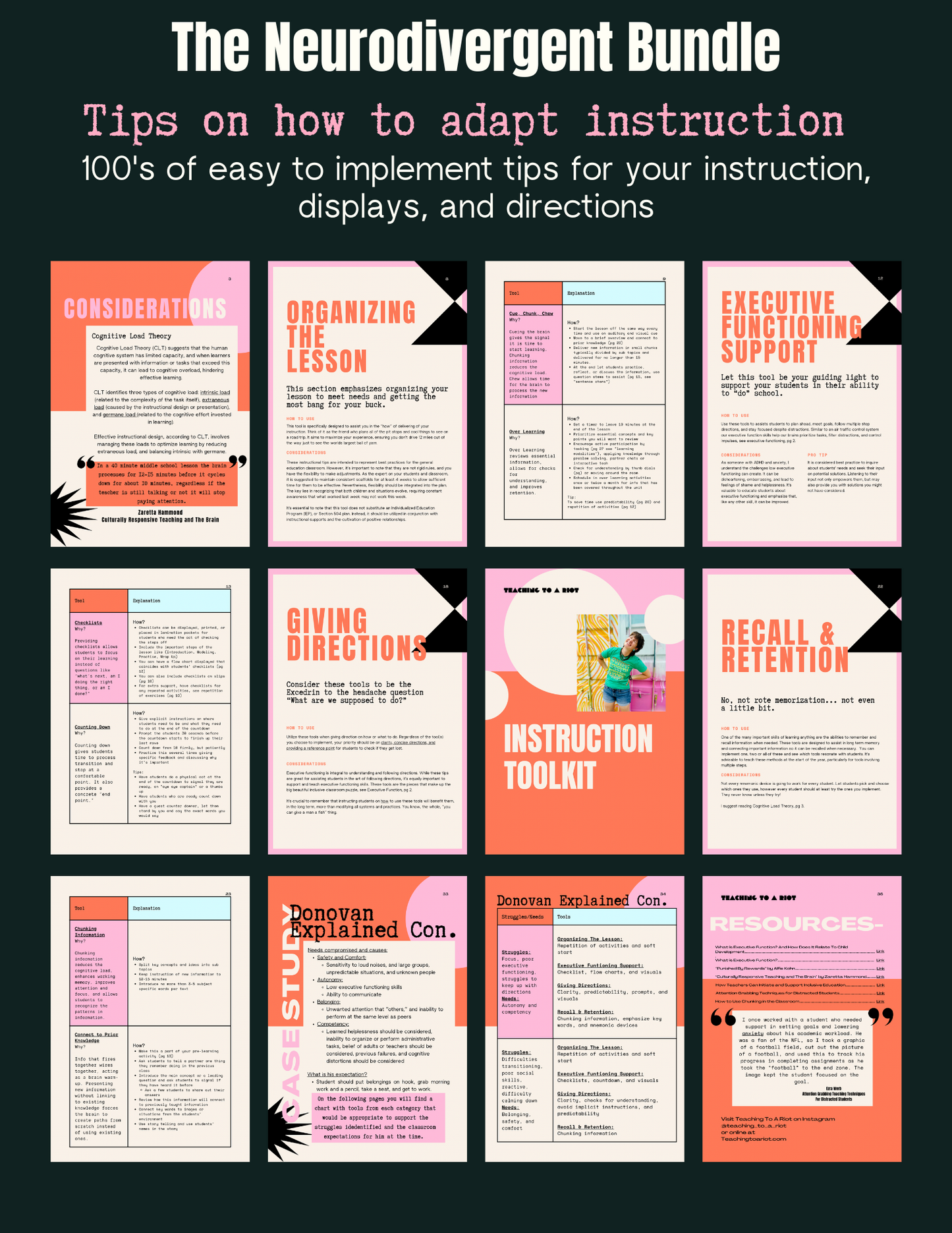 The Neurodivergent E-Book and Toolkit Bundle - Teaching To A Riot