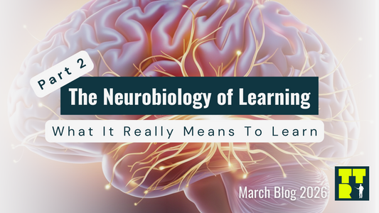 Image of a brain with the text overlay Part 2 The Neurodibiology of learning for teachers and educators What it really means to learn