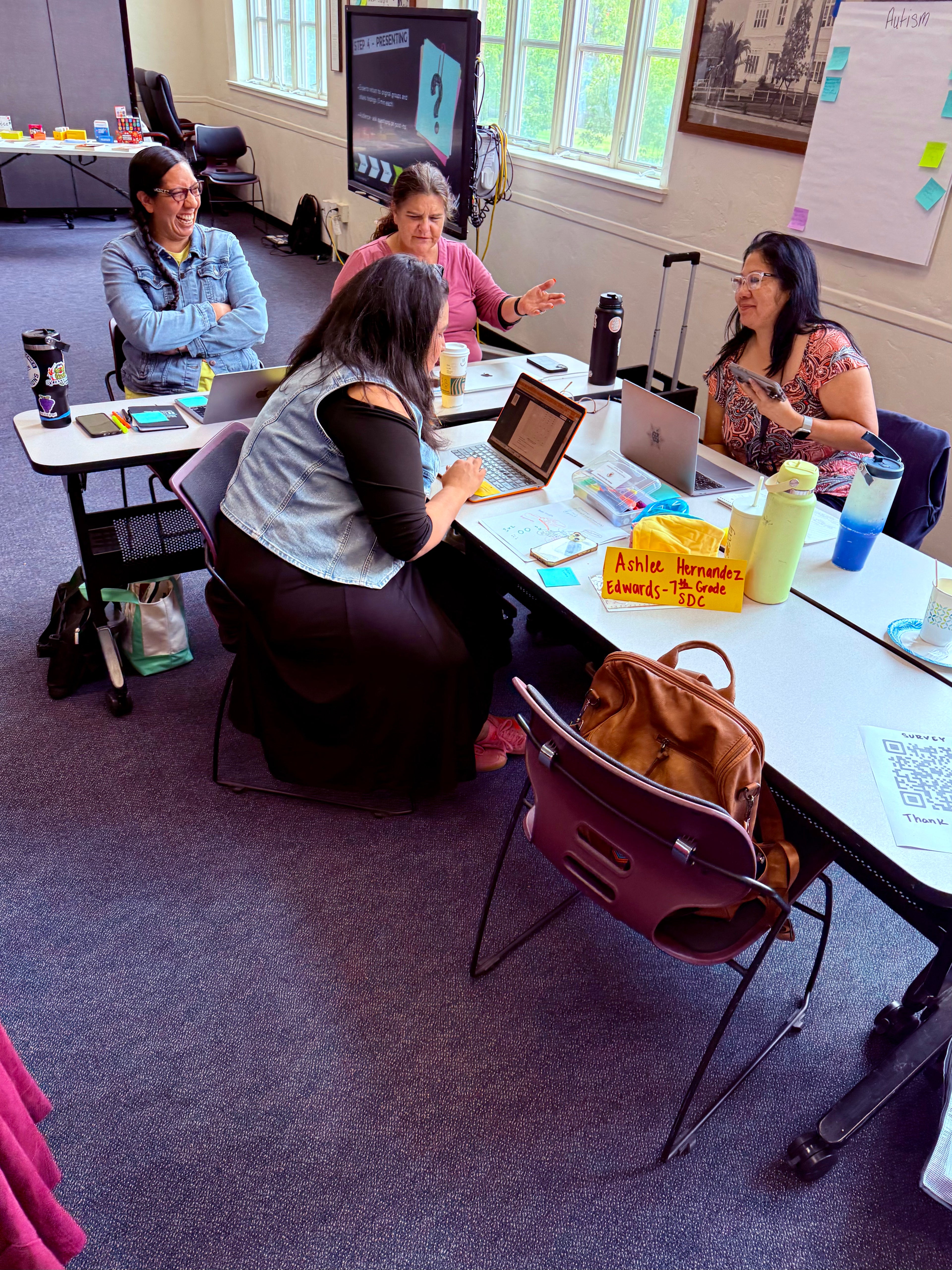 Teachers are researching and discussing neurodivergent profiles during a Jig Saw activity